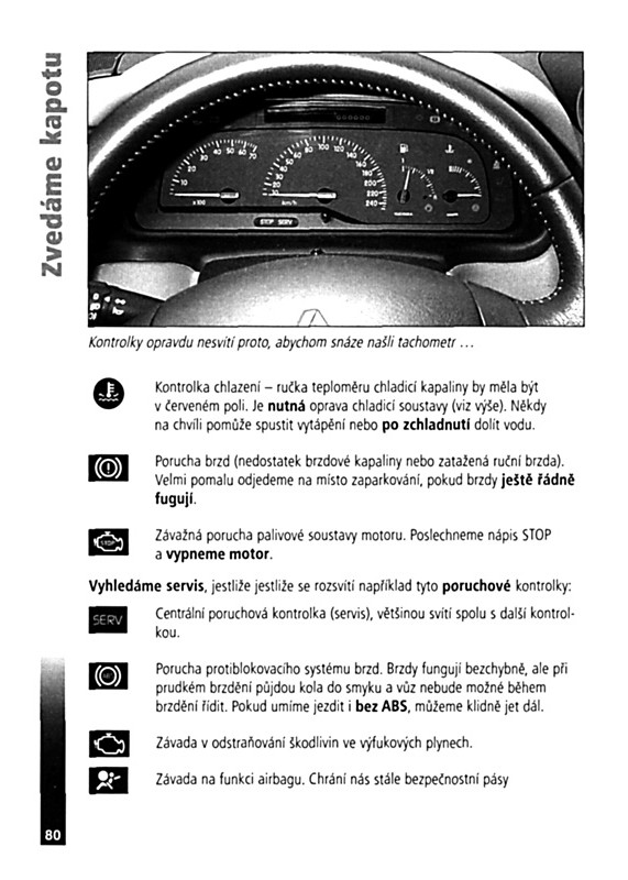 kontrolky v auto